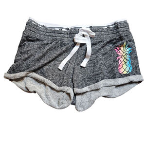 No Boundaries Juniors Medium Grey Athletic Shorts Pineapple Graphic